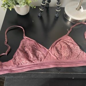 Women’s Lacey Burgundy Bralette - size extra small (xs)
